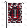 America Forever Elegant Red And Black Plaid Monogram Garden Flag