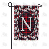 America Forever Elegant Red And Black Plaid Monogram Garden Flag