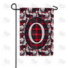 America Forever Elegant Red And Black Plaid Monogram Garden Flag