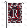 America Forever Elegant Red And Black Plaid Monogram Garden Flag