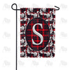 America Forever Elegant Red And Black Plaid Monogram Garden Flag