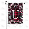 America Forever Elegant Red And Black Plaid Monogram Garden Flag
