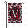 America Forever Elegant Red And Black Plaid Monogram Garden Flag