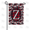 America Forever Elegant Red And Black Plaid Monogram Garden Flag