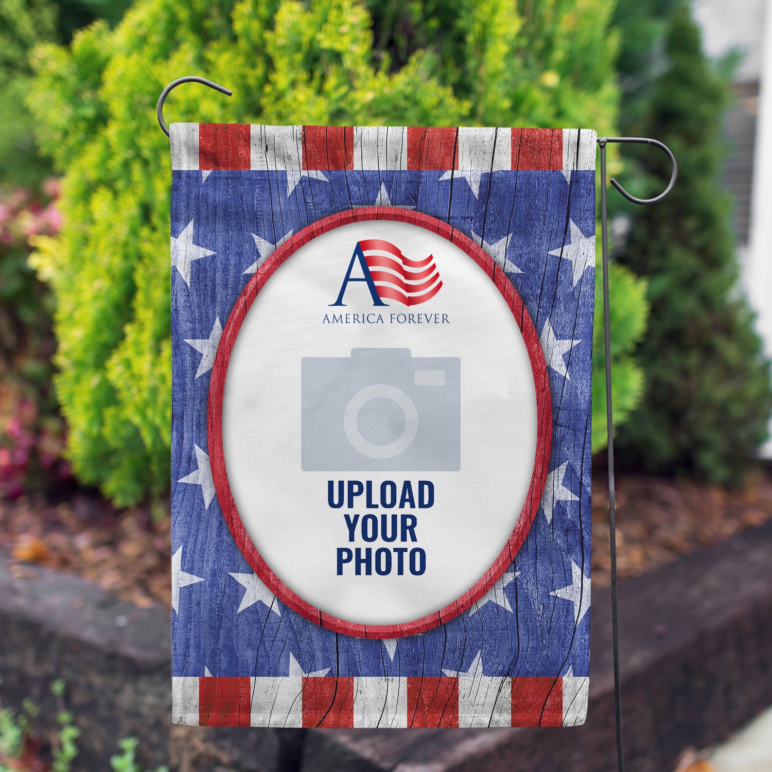 America Forever Personalized All American Old Wood Garden Flag