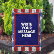 America Forever Personalized All American Old Wood Message Garden Flag