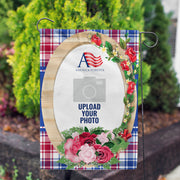 America Forever Personalized Roses On Wood Frame Garden Flag