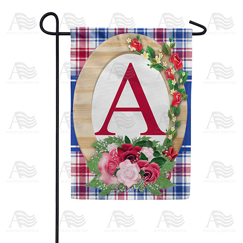 America Forever Roses On Wood Frame Monogram Garden Flag