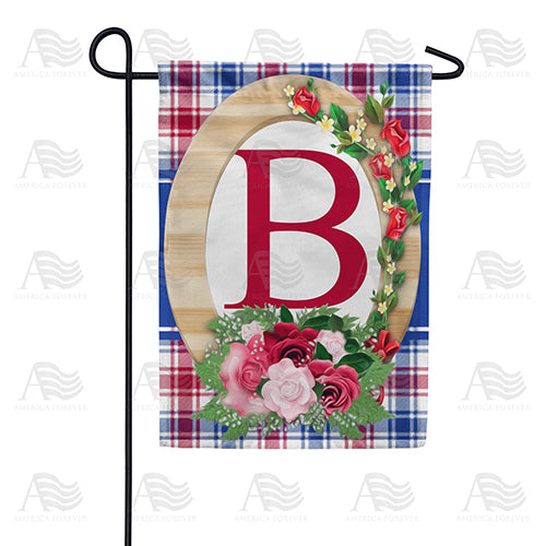 America Forever Roses On Wood Frame Monogram Garden Flag