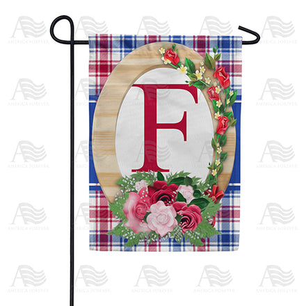 America Forever Roses On Wood Frame Monogram Garden Flag