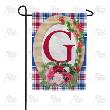 America Forever Roses On Wood Frame Monogram Garden Flag