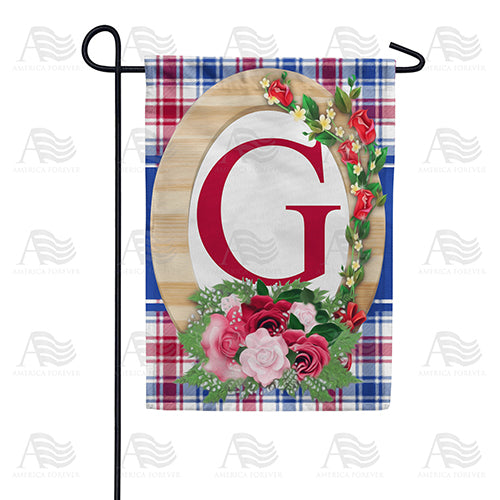 America Forever Roses On Wood Frame Monogram Garden Flag
