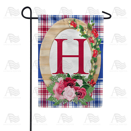 America Forever Roses On Wood Frame Monogram Garden Flag