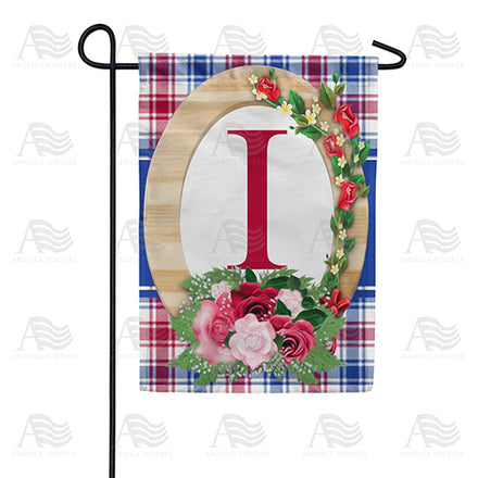 America Forever Roses On Wood Frame Monogram Garden Flag