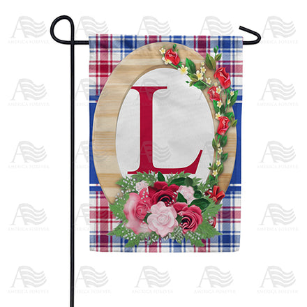 America Forever Roses On Wood Frame Monogram Garden Flag