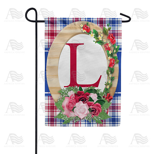 America Forever Roses On Wood Frame Monogram Garden Flag