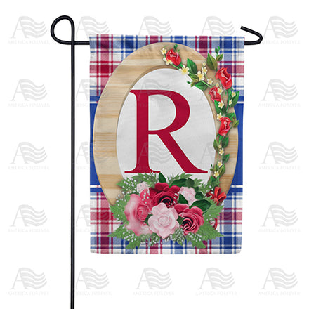 America Forever Roses On Wood Frame Monogram Garden Flag