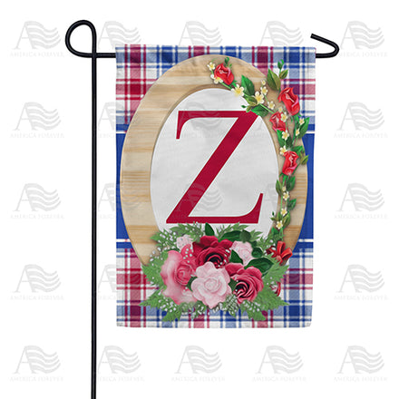 America Forever Roses On Wood Frame Monogram Garden Flag