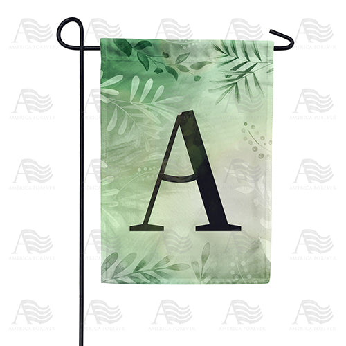 America Forever Lush Leaves Monogram Garden Flag