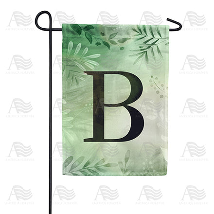 America Forever Lush Leaves Monogram Garden Flag