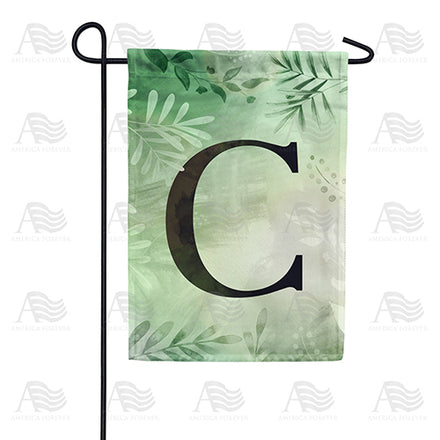 America Forever Lush Leaves Monogram Garden Flag