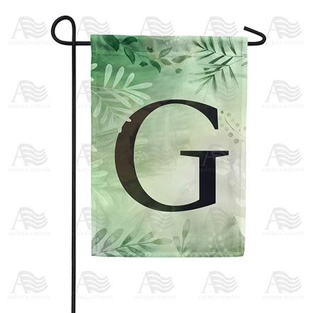 America Forever Lush Leaves Monogram Garden Flag