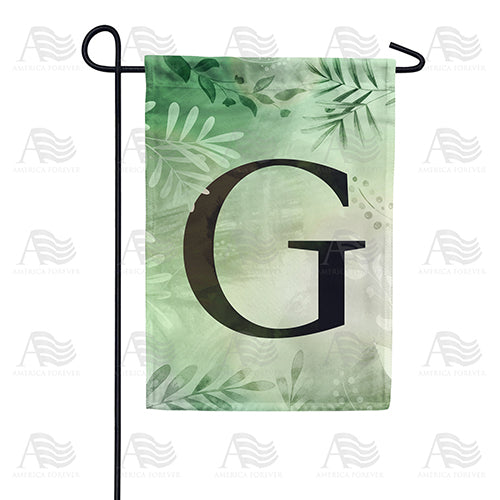 America Forever Lush Leaves Monogram Garden Flag
