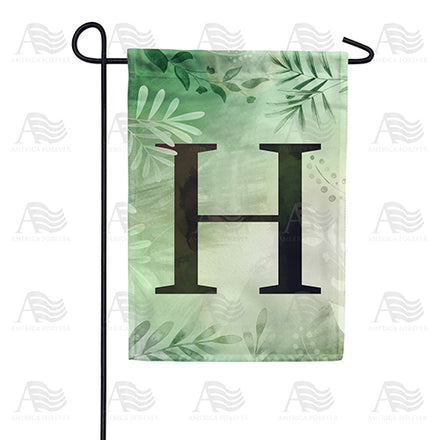 America Forever Lush Leaves Monogram Garden Flag