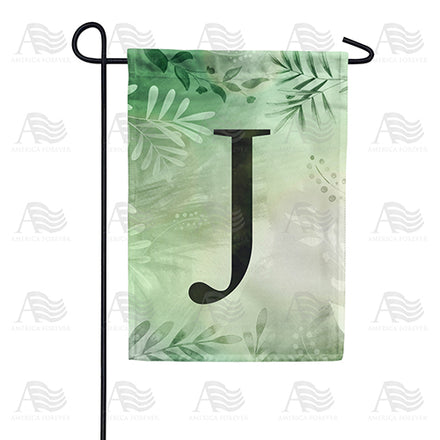 America Forever Lush Leaves Monogram Garden Flag