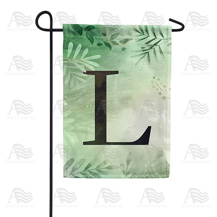 America Forever Lush Leaves Monogram Garden Flag