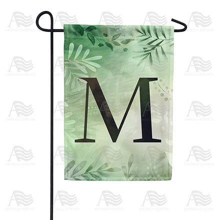 America Forever Lush Leaves Monogram Garden Flag