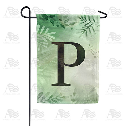 America Forever Lush Leaves Monogram Garden Flag