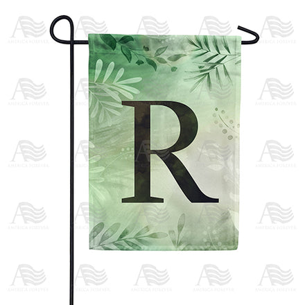 America Forever Lush Leaves Monogram Garden Flag