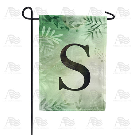 America Forever Lush Leaves Monogram Garden Flag