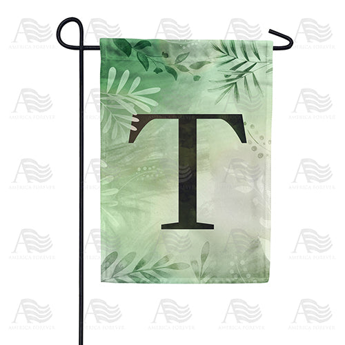 America Forever Lush Leaves Monogram Garden Flag