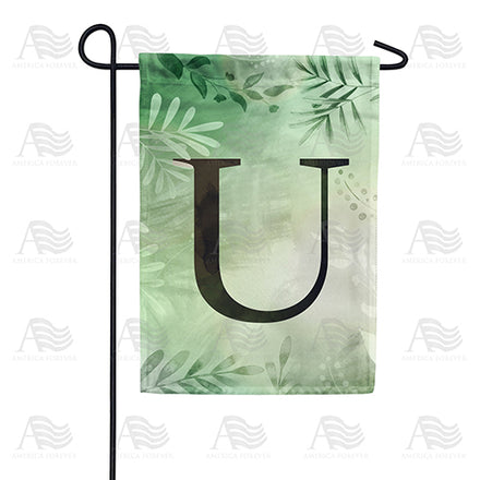 America Forever Lush Leaves Monogram Garden Flag