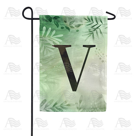 America Forever Lush Leaves Monogram Garden Flag