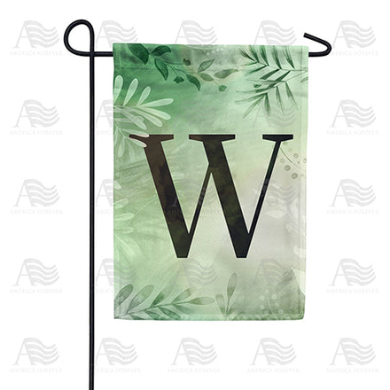 America Forever Lush Leaves Monogram Garden Flag