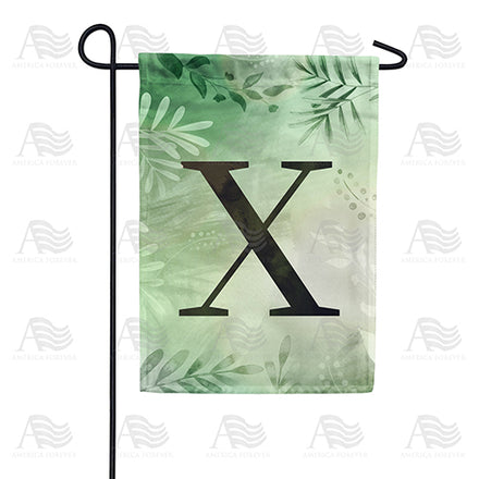 America Forever Lush Leaves Monogram Garden Flag