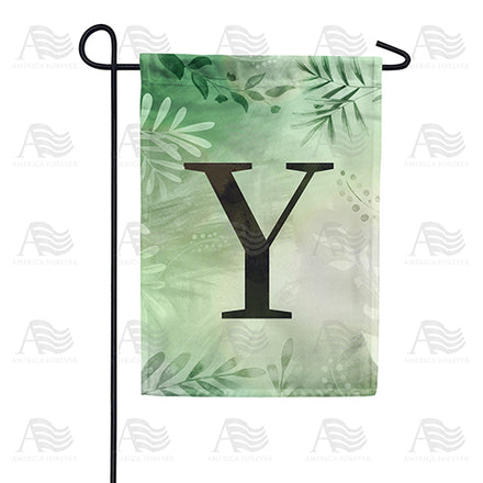 America Forever Lush Leaves Monogram Garden Flag