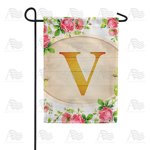 America Forever Country Roses Monogram Garden Flag