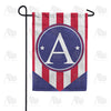 America Forever Red, White And Blue Emblem Monogram Garden Flag