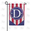 America Forever Red, White And Blue Emblem Monogram Garden Flag