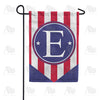 America Forever Red, White And Blue Emblem Monogram Garden Flag