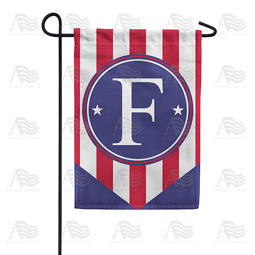 America Forever Red, White And Blue Emblem Monogram Garden Flag