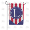America Forever Red, White And Blue Emblem Monogram Garden Flag