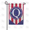 America Forever Red, White And Blue Emblem Monogram Garden Flag