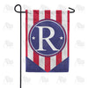 America Forever Red, White And Blue Emblem Monogram Garden Flag