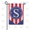 America Forever Red, White And Blue Emblem Monogram Garden Flag