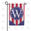 America Forever Red, White And Blue Emblem Monogram Garden Flag